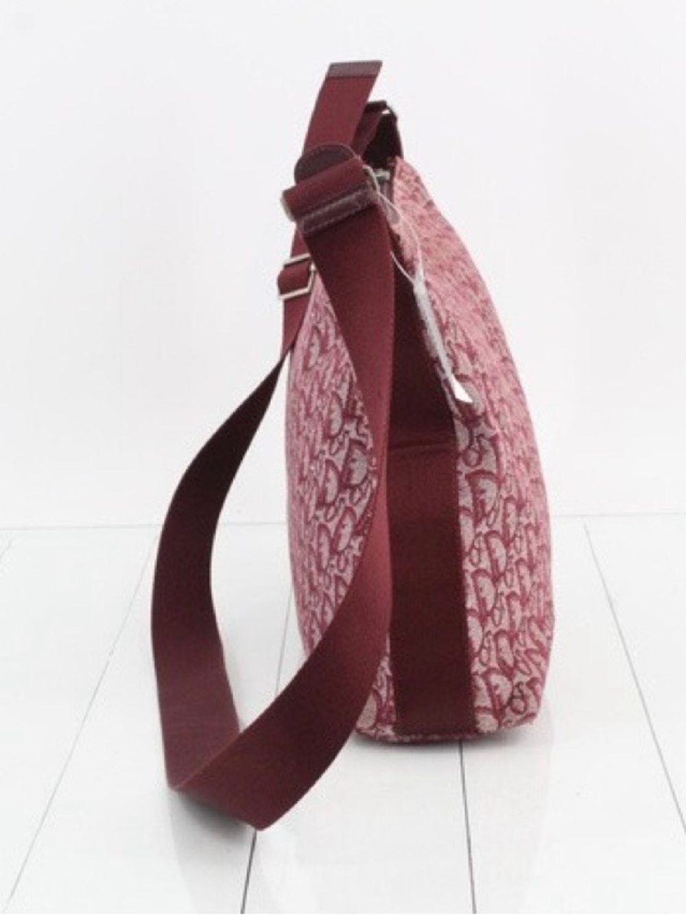 Christian Dior Trotter Canvas Shoulder Bag Red Silver Auth ep11517 - Picture 3 of 9